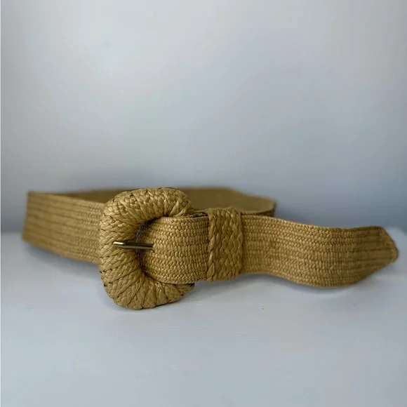 Anthropologie Raffia Woven Statement Buckle Belt Size S excellent condition - Picture 12 of 13
